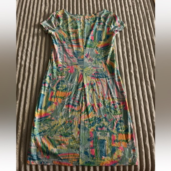 Lilly Pulitzer Marlowe T-Shirt Dress Womens XS Green Sea Salt & Sun Knee Length - Picture 5 of 7